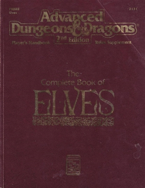 Advanced Dungeons & Dragons 2nd Edition - Players Handbook Rules Supplement - The Complete Book of Elves (B Grade) (Genbrug)
